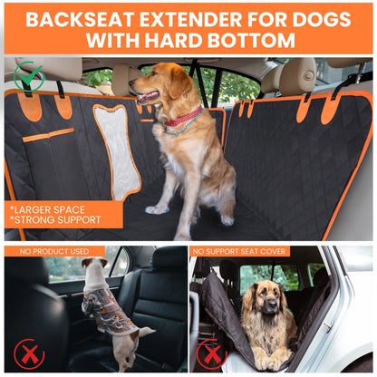 Dog Car Seat Cover, 600D Scratch-Proof Pet Seat Cover, Waterproof Dog Hammock, Nonslip Durable Car Seat Protector for Car Truck and SUV