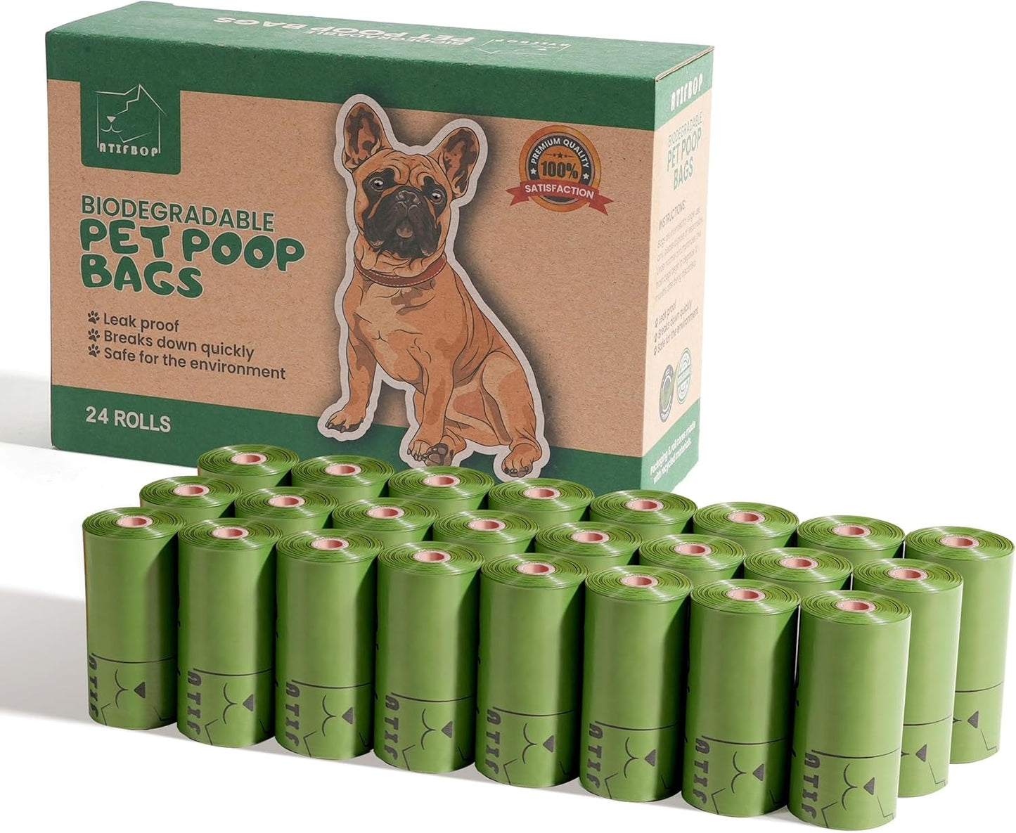 Biodegradable Dog Poop Bags 360 Count Scented, Leak Proof and Extra Thick Waste Bag Refill