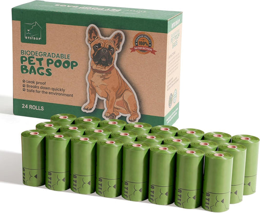 Biodegradable Dog Poop Bags 360 Count Scented, Leak Proof and Extra Thick Waste Bag Refill