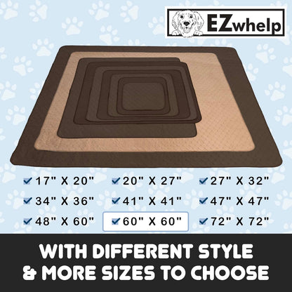 Pee Pads for Dogs - Dog & Puppy Training Pads - Rounded Corners - Washable, Reusable - Laminated, Waterproof, Sanitary Potty Protector Dog Mat - Pet Essentials