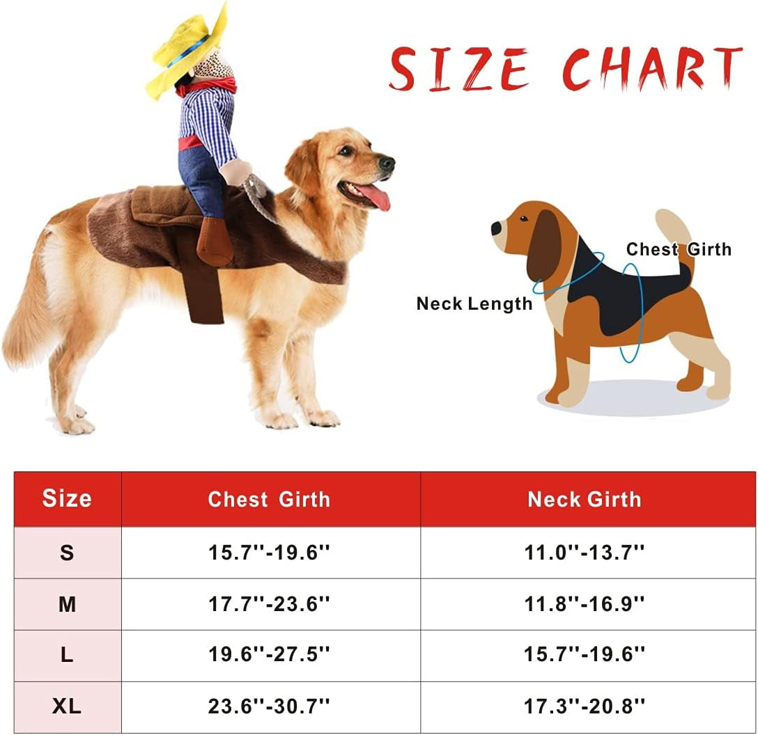 Halloween Cowboy Dog Cat Costume Clothes Novelty Funny Pets Party Cosplay Apparel Dog Riders Clothing