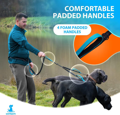 Hands-Free Dog Leash for Medium and Large Dogs – Professional Harness with Reflective Stitches for Training, Walking, Jogging and Running Your Pet