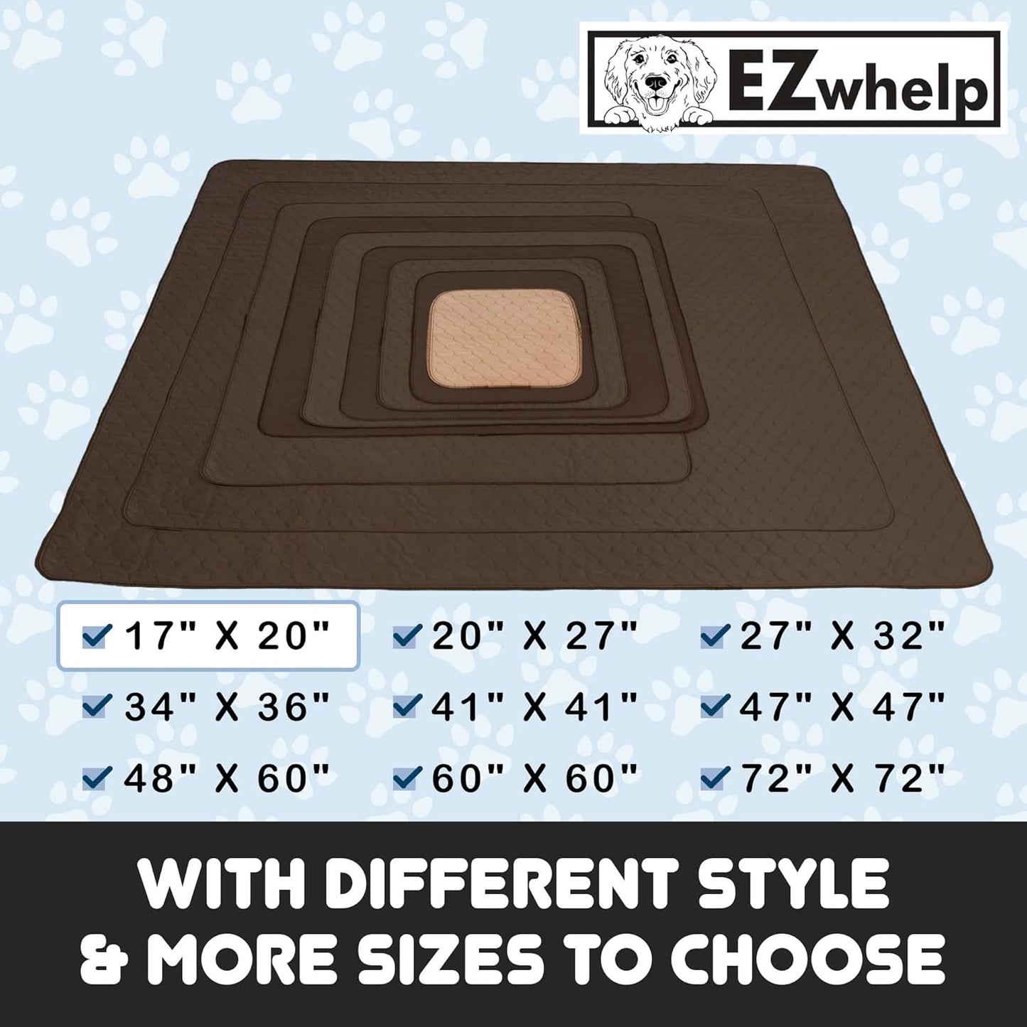 Pee Pads for Dogs - Dog & Puppy Training Pads - Rounded Corners - Washable, Reusable - Laminated, Waterproof, Sanitary Potty Protector Dog Mat - Pet Essentials