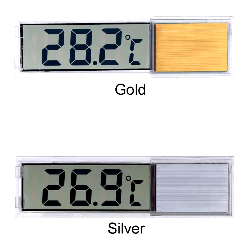 Digital Electronic Aquarium Thermometer, Plastic, Metal, 3D, Fish Tank Temp Meter, Gold, Silver, New Arrival