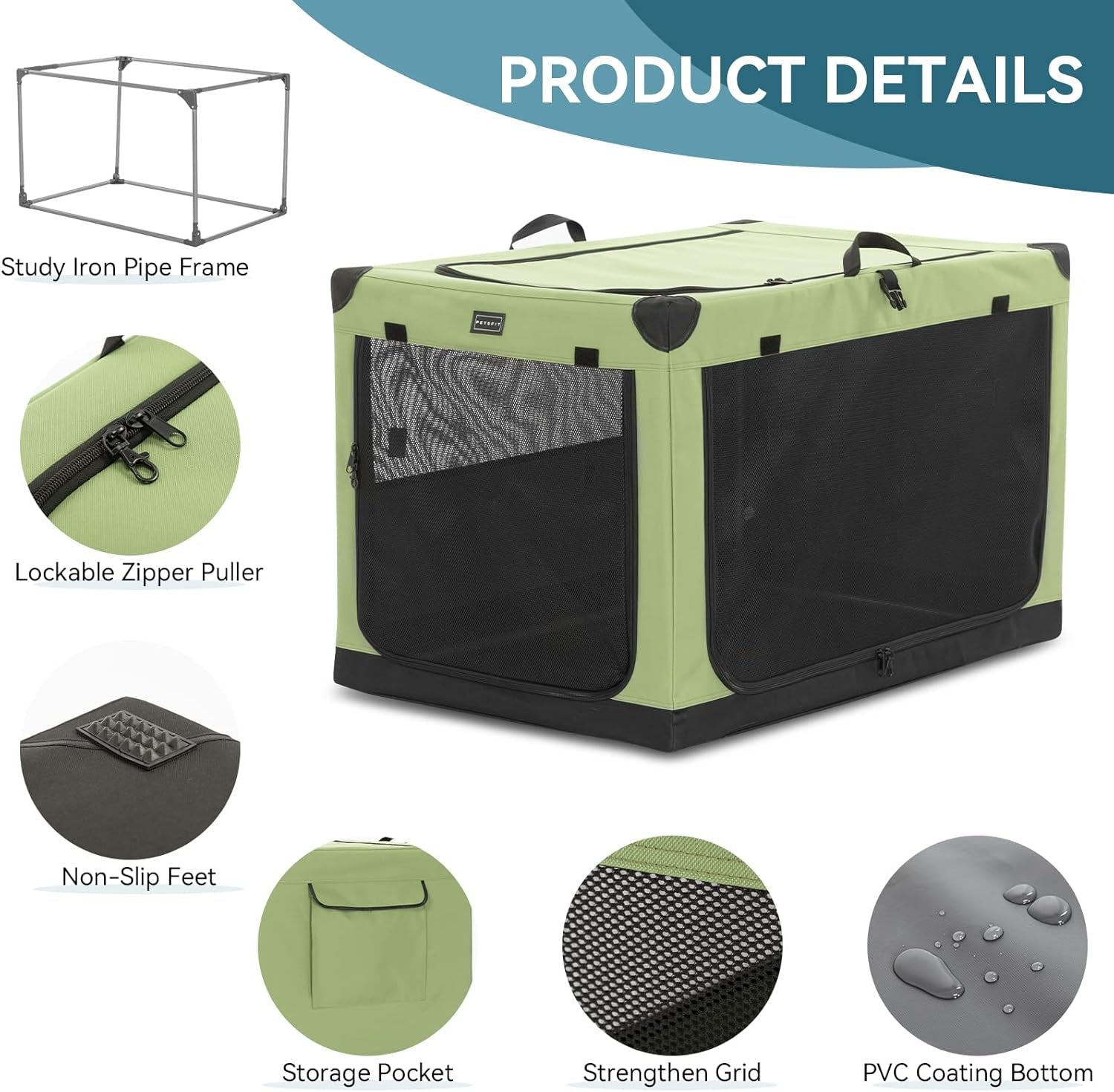 Portable Soft Collapsible Dog Crate for Indoor and Outdoor Soft-Sided Crate